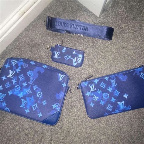 louis vuitton trio bag blue